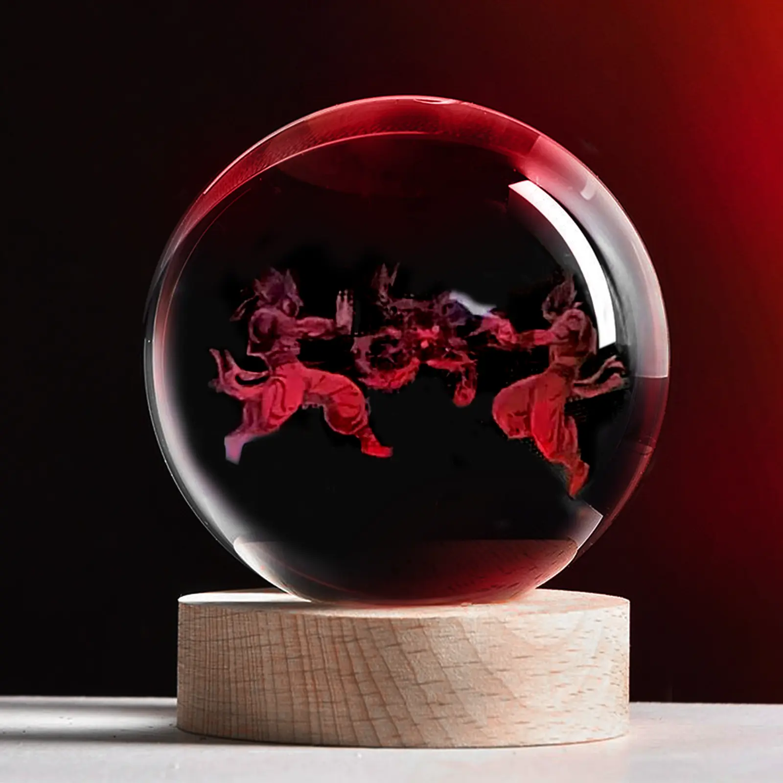 3D Wukong Vegeta Crystal BallGifts - Crystals Ball - Dragon Phoenix Figurines Decor Glass Animals Figurine - Stuff for Room Birthday for Best Friend Lovers Keepsake Paperweight