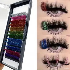 Dripluxury Glitter Lash Extensions – Handmade Sparkly Petal Eyelashes for Festival, Holiday, Cosplay & Daily Glam | Lightweight Synthetic Lash Clusters for Party, Xmas, NYE, Halloween | Professional Makeup Eyelashes for Salon & Home Use, Cosmetic Beauty