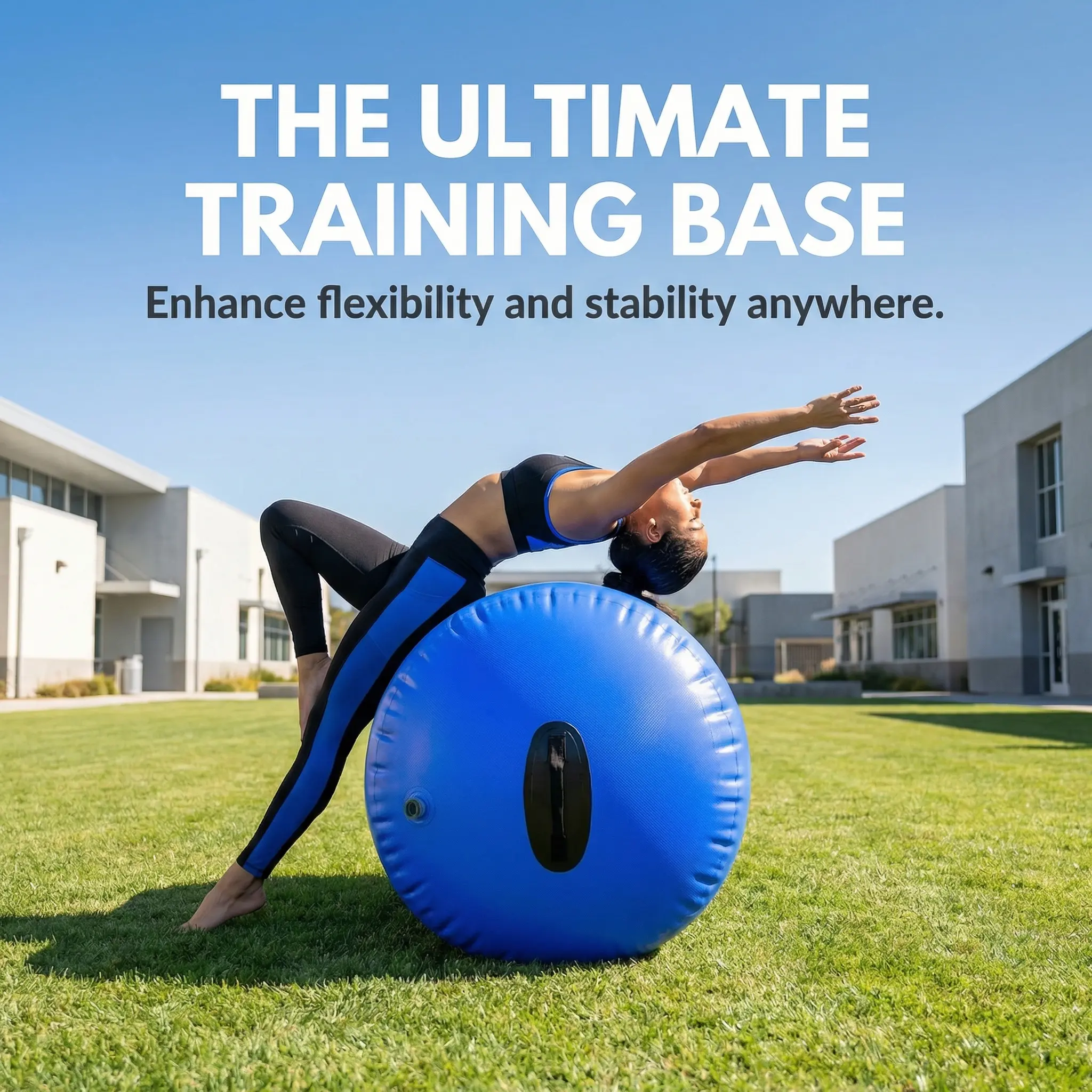 70*90cm gymnastics drum/air bucket gymnastics equipment with handle and air pump, round inflatable air drum, suitable for home/gym/yoga/park.