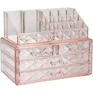 Stackable cosmetic organizer with drawers, easy to organize cosmetic accessories Suitable for,, and bedroom organization and