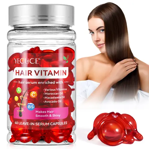 【New】100ml Hair Care Essential Oil Capsules - Moroccan Argan & Avocado Serum, Hair Vitamin Enriched (A+E+B5) Selfcare Treatment for Adults, External Use, Moisturizing Scalp, Thicker Stronger Locks