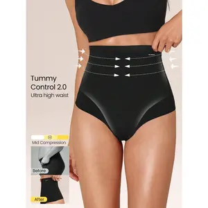 GLOWMODE Tummy Control Core Support Sweat-Wicking Ultra High-Waist Butt-Lifting Shapewear Thong Daily Casual Wear