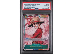 2025 One Piece Carrying On His Will Alternate Art Monkey D. Luffy #OP13-118 PSA 10
