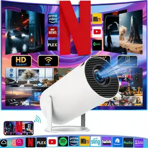 HY300 Smart Projector, 130-inch display, 720p, Dolby audio, portable mini home theater, outdoor speaker, Wi‑Fi, Bluetooth, 180° rotation — gift Wireless Android