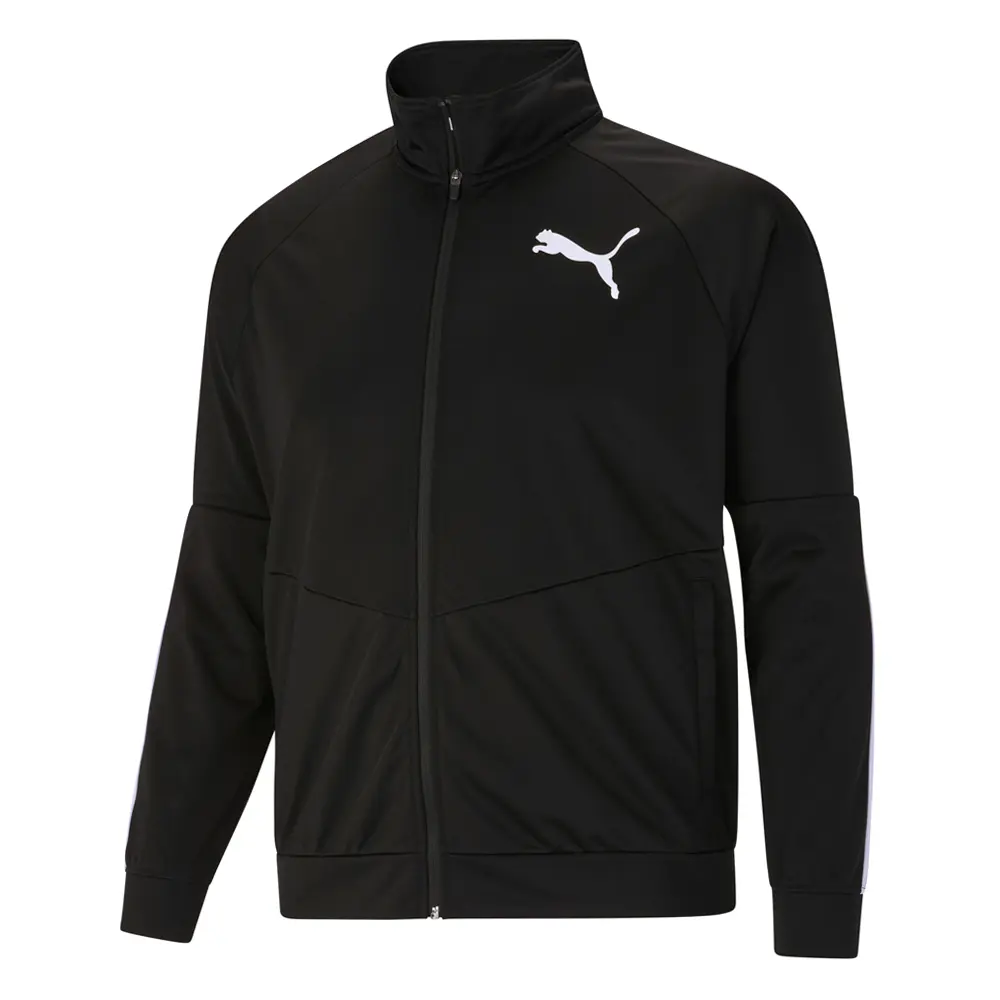 PUMA Mens Contrast 2.0  Athletic Outerwear Casual Full Zip - Black