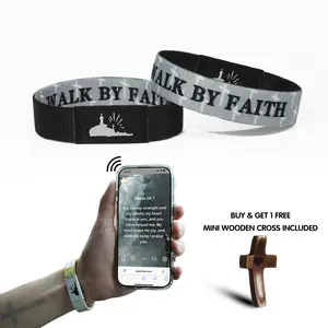 Yappy Hope Bible Verse Bracelet – Tap for Daily Verse, Waterproof & Durable, Scannable NFC, Elastic Cuff, Religious Jewelry Gift, Faith Decor