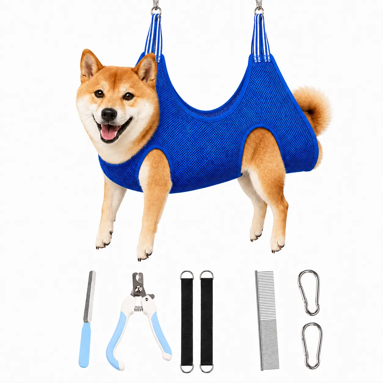 QUBIXPAW-Pet Grooming Hammock ,Dog & Cats Grooming Hammock Kit for Easy Nail Trimming, Pet Care Sling with Grooming Tools, Home Grooming Helper for Small Dogs & Cats