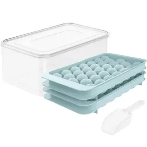 Ice Ball Mold Set, 1 Box Including Ice Ball Tray & Ice Scoop & Storage Box, Ice Making Tool for Whiskey Cocktails Drinks Parties, Home Bar Accessories