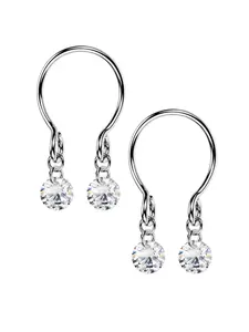 2PCS Non Piercing Nipple Rings with Dangling Charms, Adjustable Stainless Steel Fake Nipple Jewelry for Women Men, Comfortable & Stylish Faux Piercing