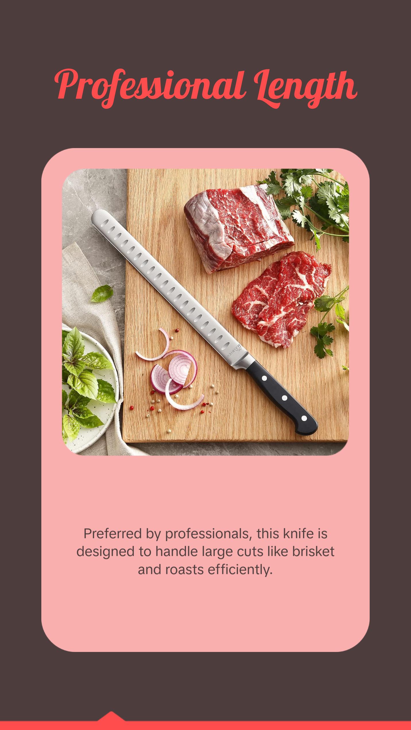 Brisket Slicing Knife - Ultra Sharp Premium 11-Inch Stainless Steel Carving Knife  MAIRICO