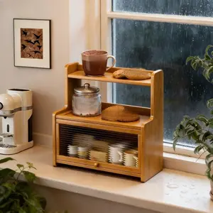 Multi-functional retro-style storage rack, decorative rack for room and desktop decoration, suitable for storing collectibles, kitchen supplies, potted plants and snacks. A modern storage shelf and cabinet that makes desktop storage simpler.