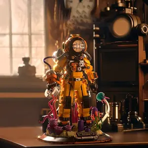 Mechanical Steampunk Diver Building Block Set - 1287 Pieces Astronaut Figure Model Construction Assembly Toy Suitable for Teenagers/Adult Hobbyists/Home Decor/Birthday/Holiday/Christmas/Halloween Gifts.