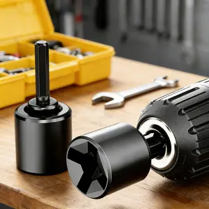 Universal Jack Socket Adapter for Hand Drill Rust-resistant Steel Converter for Scissor Car Jack Easy Tire Change Tool High-strength Chromium Vanadium Steel Corrosion Resistant Wrench Extend Rod Bolt and Nut Extractor Set Black Friday Multi-Tool kit micro