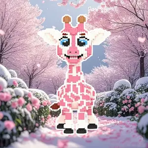 Giraffe 3D Puzzle Blocks Animal Shape Puzzle Creative Decoration, Room Decor, Birthday Halloween Valentine Christmas Gift, Home Party Ornament