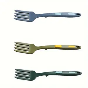 1pc Silicone Flexible Fork, Silicone Fork, Heat-resistant Cooking Fork, Dishwasher Safe, Stirring Fork, Non-stick Ultimate Kitchen Fork, Used Mixing Ingredients, Crushing Food, Beating Eggs