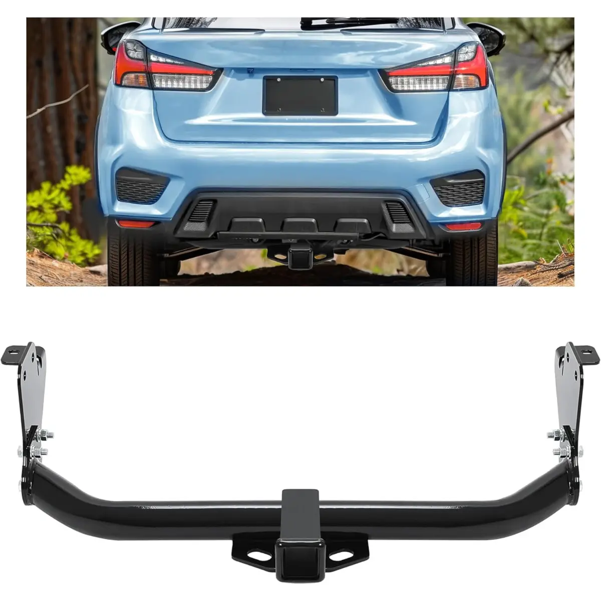Class 3 Trailer Hitch Compatible with 2011-2024 Mitsubishi Outlander Sport, RVR Black Towing Hitch 2-Inch Receiver
