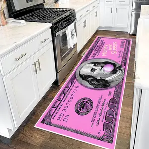 $100 Dollar Pattern Kitchen Runner Rug, Non-slip Kitchen Mat, Kitchen Floor Mat, Soft Kitchen Rug, Home Decor, Kitchen Decor, Kitchen Accessories, Home Decorative Rug