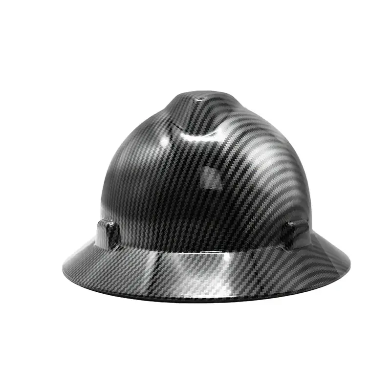 Carbon fiber helmet bright black