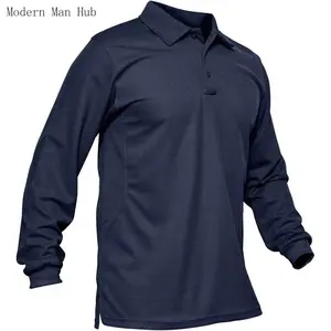 Men's Polo Shirts 3 Button Quick Dry Performance Long Sleeve Tactical Shirts Pique Jersey Golf Shirt Premium Quality��comfortwear mensfashion summerfashion