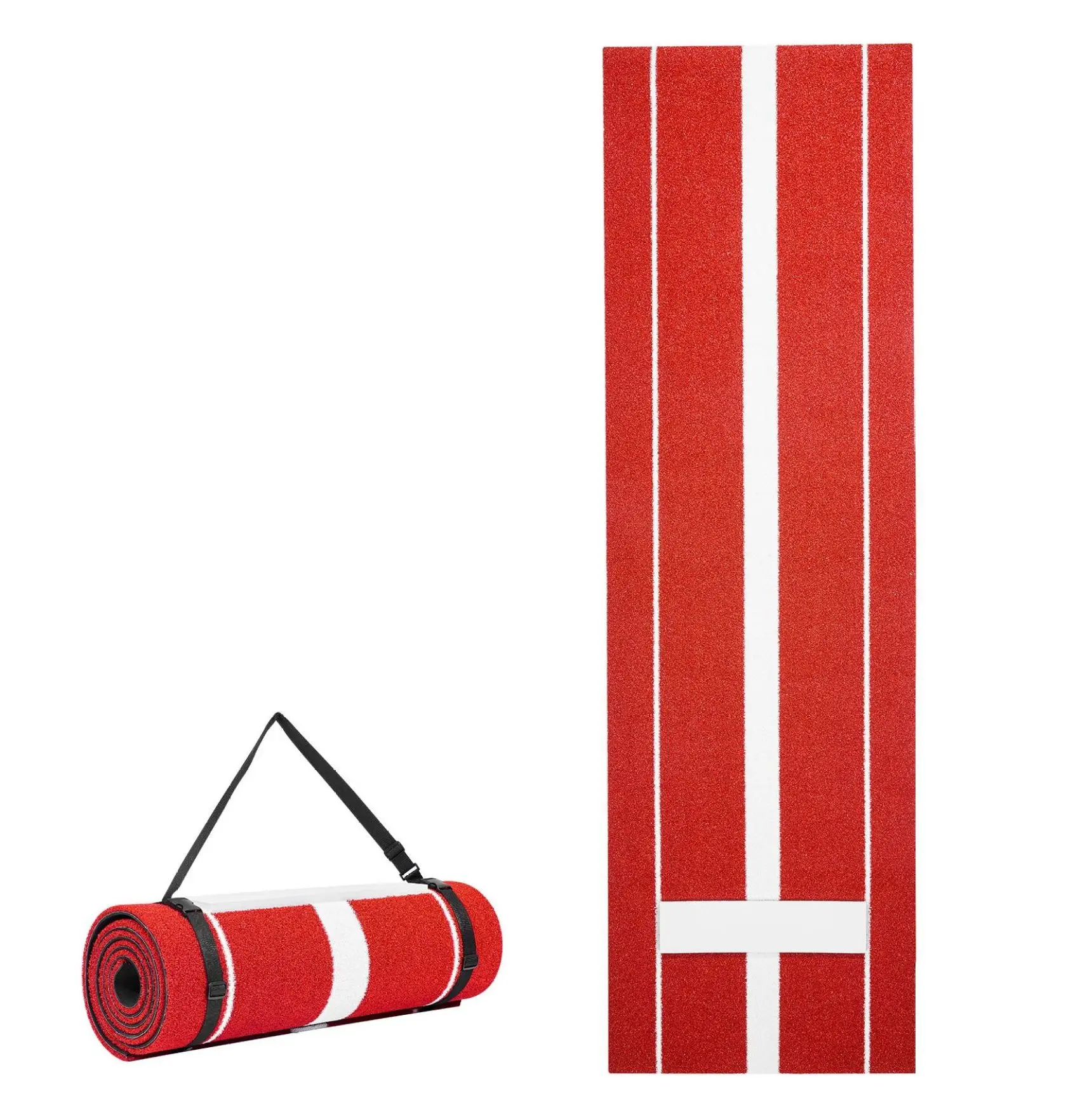 Softball Pitching Mat 10x3ft, Baseball Pitching Rubber Mound, Portable Pitching Trainer, Antifade Turf, Indoor Outdoor Fastpitch Practice, Pitching Aid Default