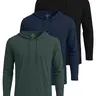 3 Pack Men's Cotton Hoodies Long Sleeve Workout Casual Pullover Sweatshirt