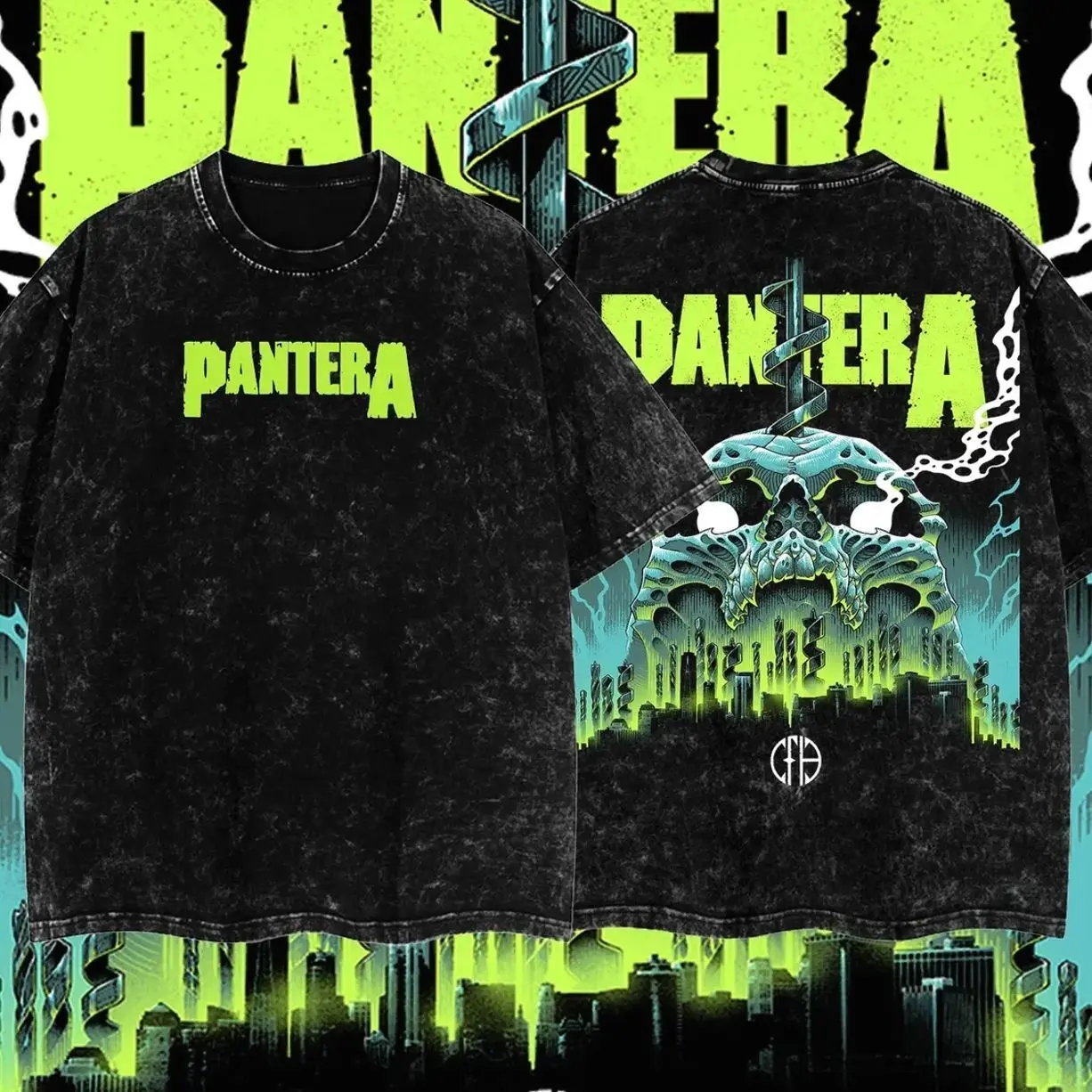PANTERA - MADISON SQUARE GARDEN  Collage Heavy Metal Shirt, Unisex Oversize Washed Heavyweight Cotton T-shirt, Gift For Fans, Gift For Music Lovers SZO
