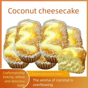 Premium Coconut Cheese Cake Bars - Velvety Cream Cheese Filling with Toasted Coconut Flakes, Individually Wrapped Gourmet Dessert, 10-Pack Foods