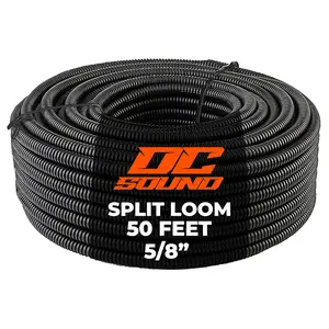 DC Sound 5/8" 15mm 50 Feet Split Wire Loom Cable Sleeves Conduit Protective Tubing