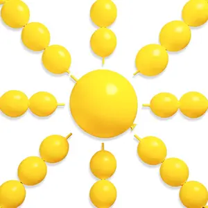 PartyWoo Yellow Linking Balloons 100pcs 12 Inch Yellow Link Balloons for Easter Bee Baby Shower Gender Reveal Engagement Sunflower Graduation Birthday Summer Party Decorations Yellow-W08