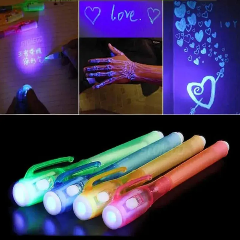 7 PCS Invisible Ink Pen with Light Invisible Pen Magic Pen Highlighter Markers Funny Glitter Pens SGB01
