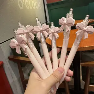 3/6pcs Elegant Bow Ballpoint Pens, Reusable Refillable Heart Design, Durable Plastic Party Gifts, Perfect for Weddings Birthdays Christmas, Aesthetic Pens