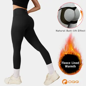 OQQ Women's Fleece Lined Leggings Weather Thick Thermal Warm Winter Butt Lift High Waist  Yoga Pants For Hiking Workout Leggings
