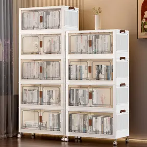 70cm 5/4 Layers Plastic storage boxes Stackable storage boxes with wheels Storage containers with LIDS Folding storage boxes with handles for bedroom living room kitchen