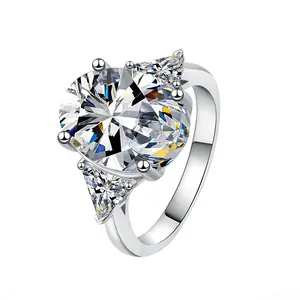 #09 (9CT Oval) 925 Sterling Silver Synethic Moissanite Ring