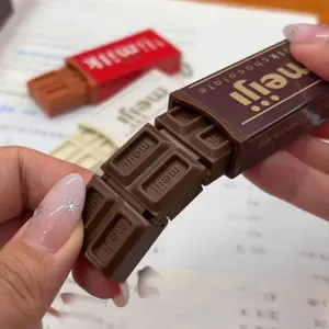 Japanese-Style Realistic Chocolate-Look Stress Relief Toy Keychain Stress-Relieving Chocolate-Look Toy Keychain Artistic Foldable Keychain for Anxiety Relief Realistic Chocolate-Look Toy Keychain for Bags Stress-Relieving Toy Keychain Gift