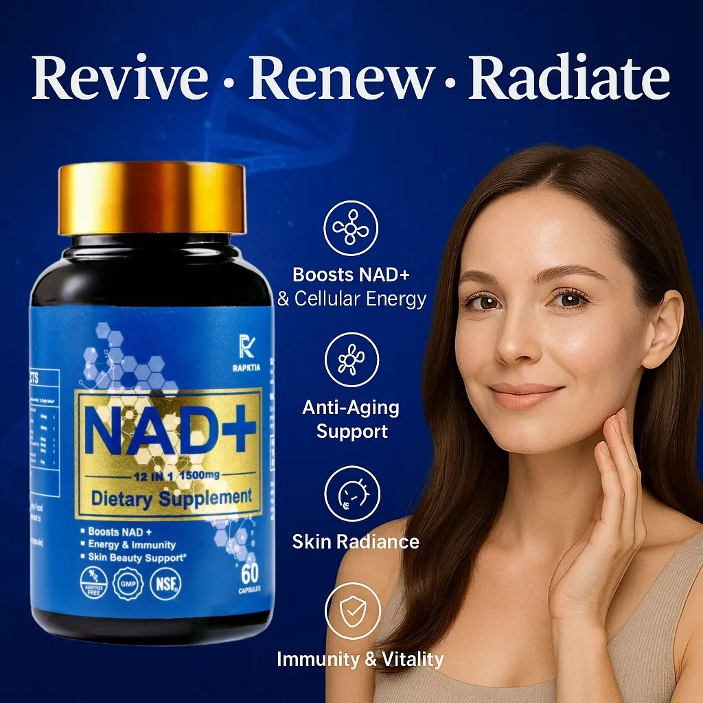 NAD+ Supplement 1500mg | High Absorption Formula with Resveratrol, Quercetin & Fisetin | Supports Healthy Aging, Cellular Repair, Energy & Focus, 60 Capsules