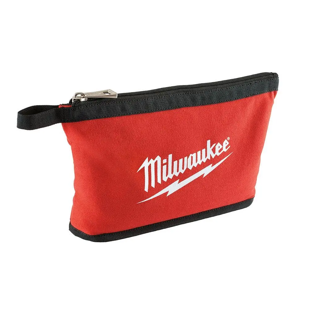 Classic Red Polyester Tool Bag with Zipper, Easy Access, Water Resistant Design & Hangs Loop for Tool Organization