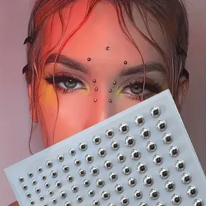 Waterproof Fake Piercing Set, Face Accessories, Facial Decorations, Makeup Hair Nail Eye DIY Crafts, Self-Adhesive Lip Brow Nose Rings, Abdominal Jewelry, Belly Ornaments