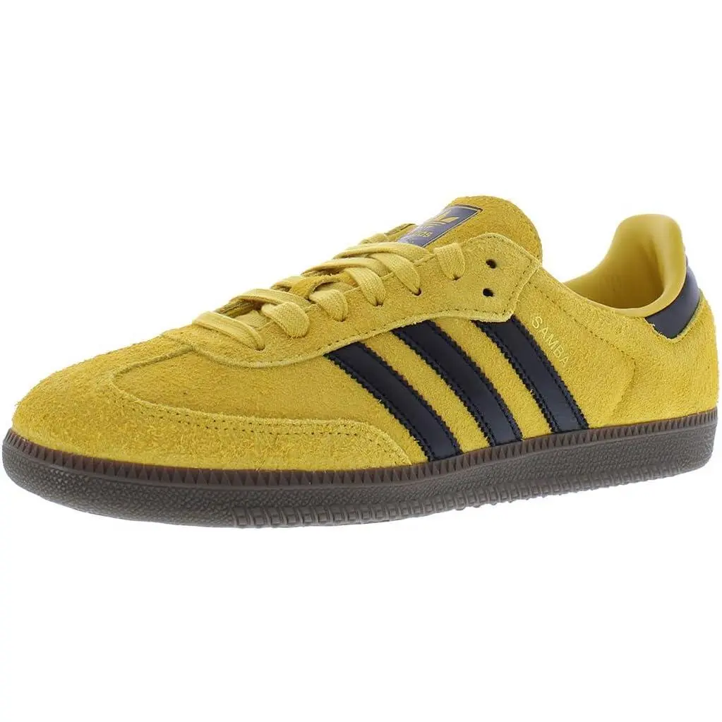 adidas Men's Samba OG Classic Low Profile Sneaker - Yellow Black, Male Street Wear, Gum Sole Athletic Footwear (IH4385), Classic Sneaker, Nubuck Toe, Us Sizes
