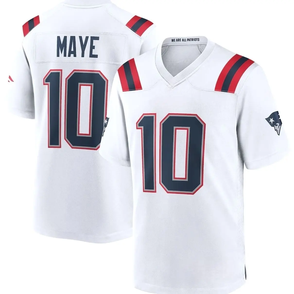 Unisex Football inspired by Maye 10 New England Game Player Game Jersey - White