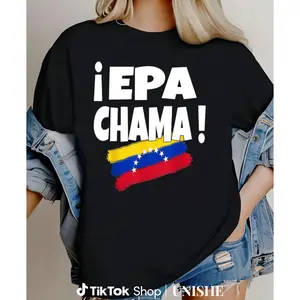 Soft 100% Cotton Unisex T-Shirt with EPA Chama & Vibrant Venezuela Flag Graphics
