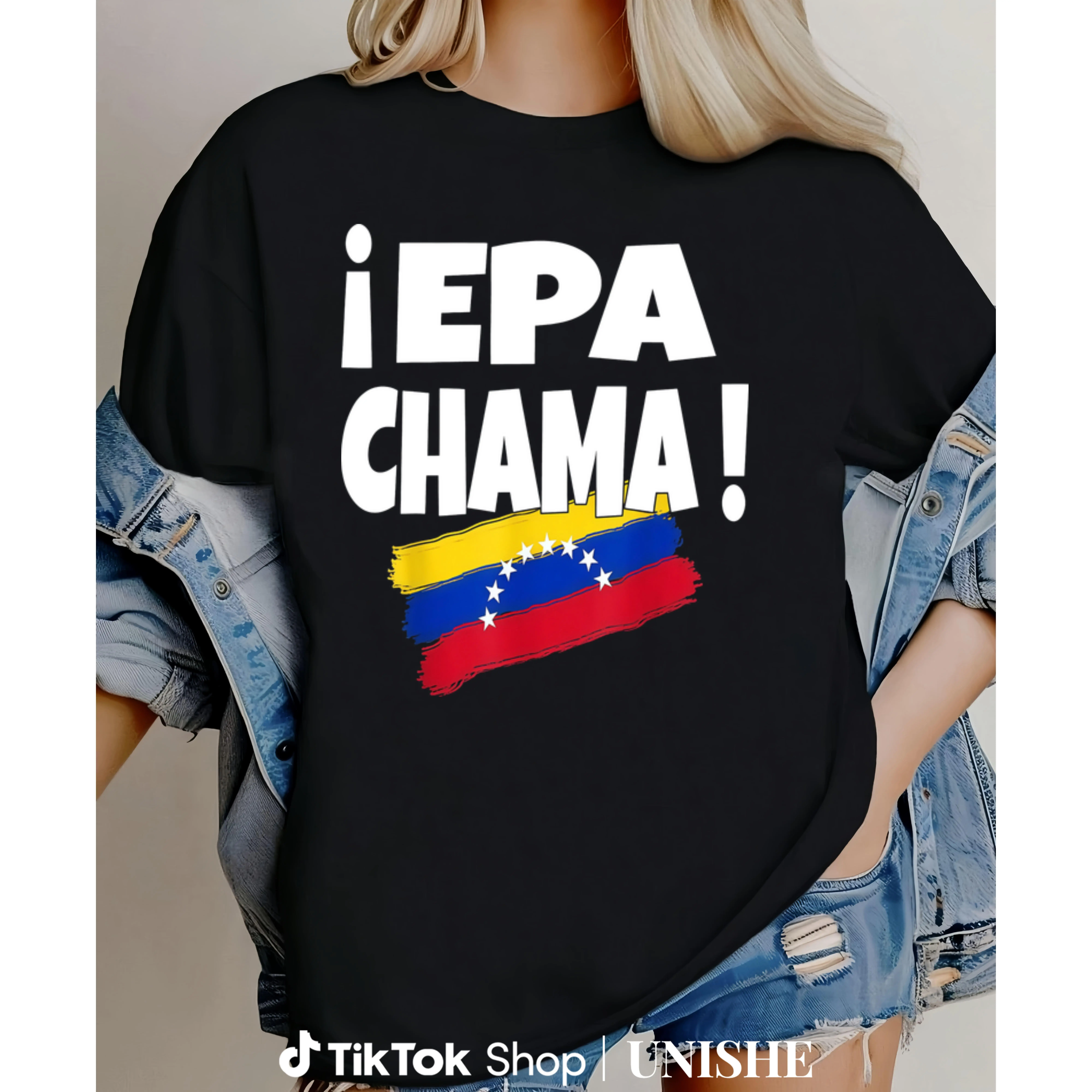 Soft 100% Cotton Unisex T-Shirt with EPA Chama & Vibrant Venezuela Flag Graphics