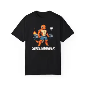 Swolemander Vintage Tee, Charmander T-Shirt, Pkm Tee, Anime Shirt, Animation Graphic Tees, Gym Shirt, Unisex T-Shirt, Gift For Men Women