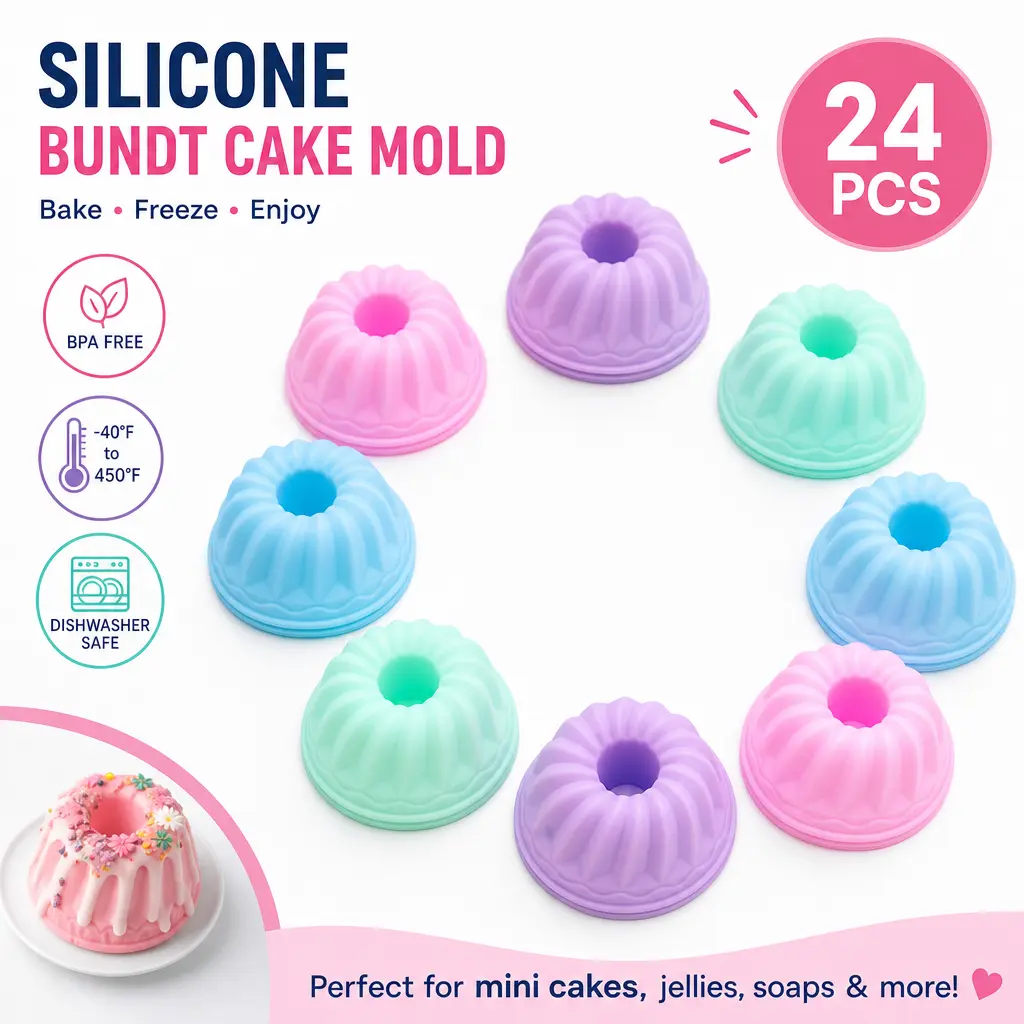 24-Pack Food Grade Silicone Pumpkin Baking Cups - Anti-Adhesive Reusable Muffin Cupcake Tins & Moulds, Durable Silicone Bakeware Set for Fall Holiday Parties, Kitchen Essential, Anti-Adhesive Pan Muffin Cupcake Tins & Moulds