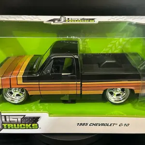 Jada Toys 1985 Chevrolet C-10 Pickup Truck Diecast,vintage Brown Stripes,1/24 scale.