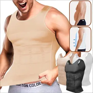 Mens Compression Shirt, Tummy Control Vest, Workout Tank Tops Abs Abdomen Undershirts,Seamless