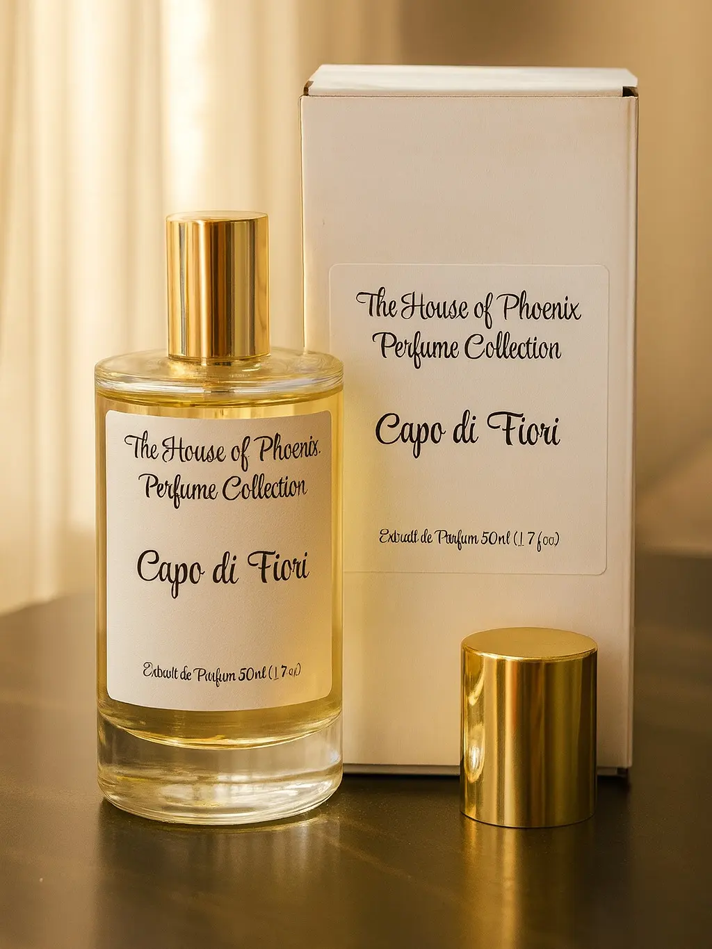 Capo di Fiori Extrait De Parfum 50ml Unisex Spray by The House of Phoenix, Ambery Woody Amber Vanilla Fragrance, Long-Lasting Extrait De Parfum