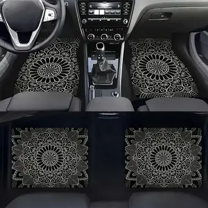 Mandala Pattern Car Floor Mat, Durable Car Interior Protective Cover, Universal Car Interior Accessories for Car, Truck & SUV, Car Accessory, Floor Mats for Car