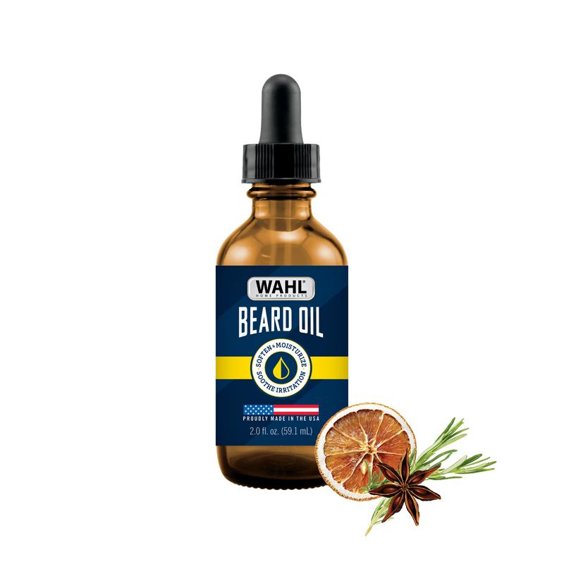 Wahl® Beard Oil for Men – Softens & Moisturizes Beard Hair, Soothes Skin Irritation - Contains Sweet Almond, Oat Kernel & Cinnamon Oils - Fresh Citrus Scent, 2.0 Fl Oz – Model 3028692 Fragrance Nourishing from Wahl Clipper