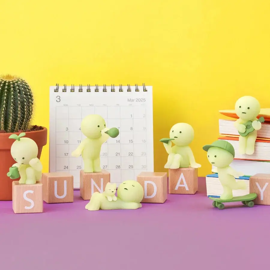 Smiski Sunday Hippers Glow-in-the-Dark Series – Cute Mini Figure Phone Accessory | Kawaii Decoration for Daily Items & Desk Decor
